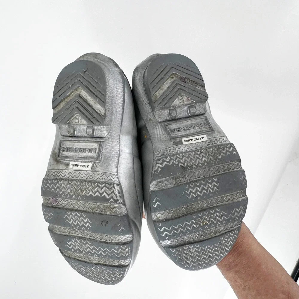 Hunter Original Kids Metal Rain Boots Silver Metallic Waterproof Size 9 Toddler